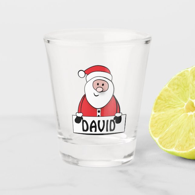 Personalisierter Weihnachtsmann Schnapsglas (Vorderseite)