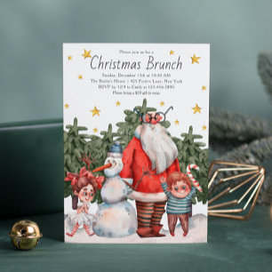 Personalisierter Weihnachtsmann-Schneemann-Kinder- Einladung