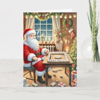 Personalisierter Weihnachtsmann spielt Mahjong Wei Karte