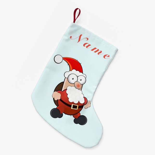 Personalisierter Weihnachtsmann-Strumpf mit Namen Kleiner Weihnachtsstrumpf (Vorderansicht (hängend))