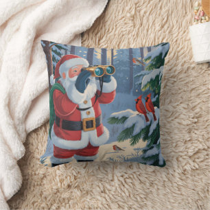 Personalisierter Weihnachtsmann-Vogelbeobachter-We Kissen