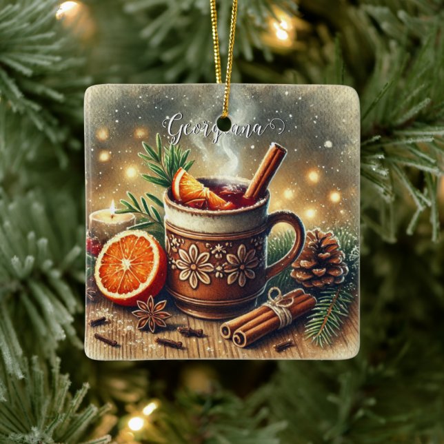Personalisierter Weihnachtsmarkt Weinwanderwege Ma Keramikornament (Baum)