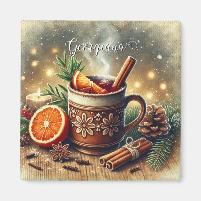 Personalisierter Weihnachtsmarkt Weinwanderwege Ma Magnet (Vorne)