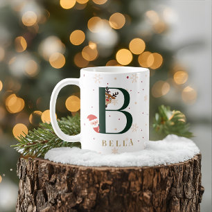 Personalisierter Weihnachtsmonogramm-B-Becher Kaffeetasse