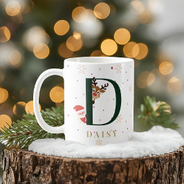 Personalisierter Weihnachtsmonogramm-D-Becher Kaffeetasse