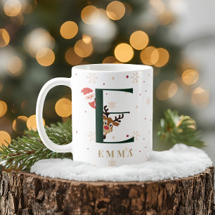 Personalisierter Weihnachtsmonogramm-E-Tasse Kaffeetasse
