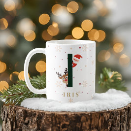 Personalisierter Weihnachtsmonogramm-I-Becher Kaffeetasse