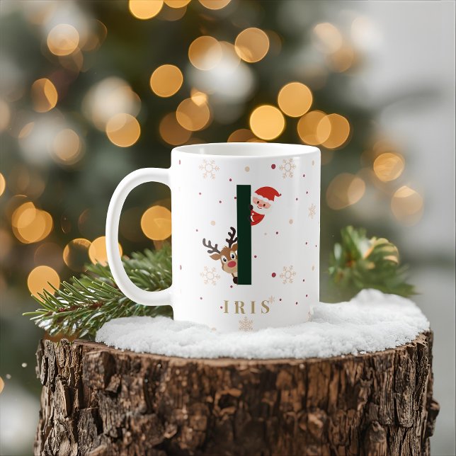 Personalisierter Weihnachtsmonogramm-I-Becher Kaffeetasse (Von Creator hochgeladen)