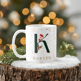 Personalisierter Weihnachtsmonogramm-K-Tasse Kaffeetasse