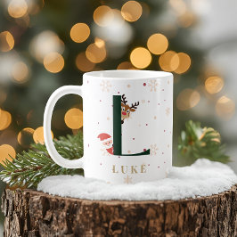 Personalisierter Weihnachtsmonogramm-L-Becher Kaffeetasse