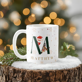 Personalisierter Weihnachtsmonogramm-M-Becher Kaffeetasse