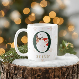 Personalisierter Weihnachtsmonogramm-O-Becher Kaffeetasse