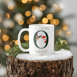 Personalisierter Weihnachtsmonogramm-O-Becher Kaffeetasse