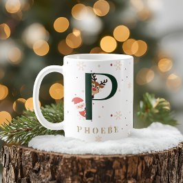 Personalisierter Weihnachtsmonogramm-P-Becher Kaffeetasse