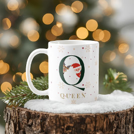 Personalisierter Weihnachtsmonogramm-Q-Becher Kaffeetasse