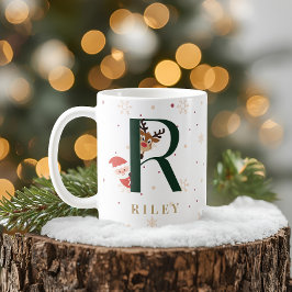 Personalisierter Weihnachtsmonogramm-R-Becher Kaffeetasse