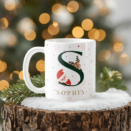 Personalisierter Weihnachtsmonogramm-S-Tasse Kaffeetasse