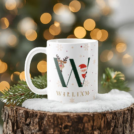 Personalisierter Weihnachtsmonogramm-W-Mug Kaffeetasse
