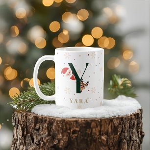 Personalisierter Weihnachtsmonogramm-Y-Becher Kaffeetasse