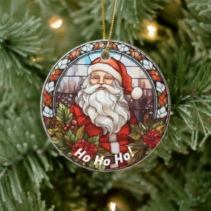 Personalisierter Weihnachtsmotto Ho Ho Ho Santa Keramik Ornament