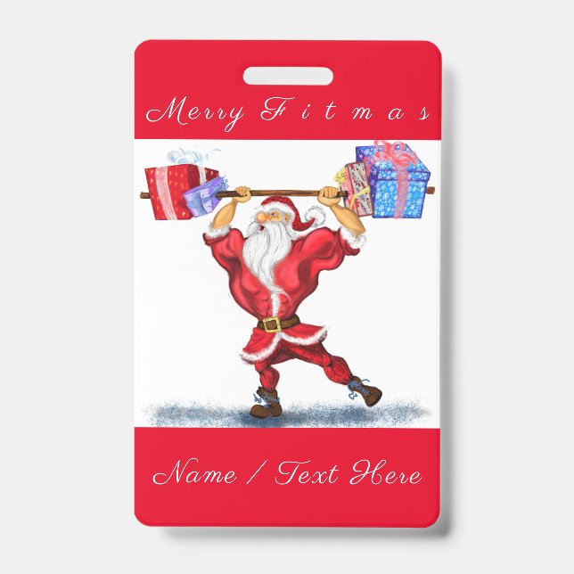 Personalisierter Weihnachtsname Abzeichen Weihnach Ausweis (Vorderseite)