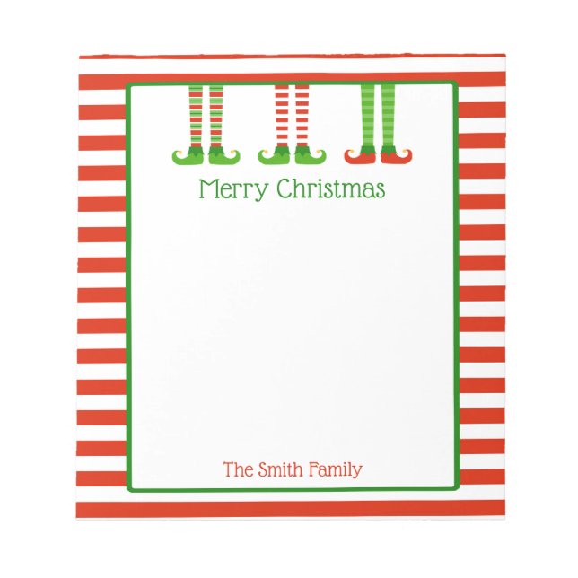 Personalisierter WeihnachtsNotepad | Festliche Elf Notizblock (Vorderseite)