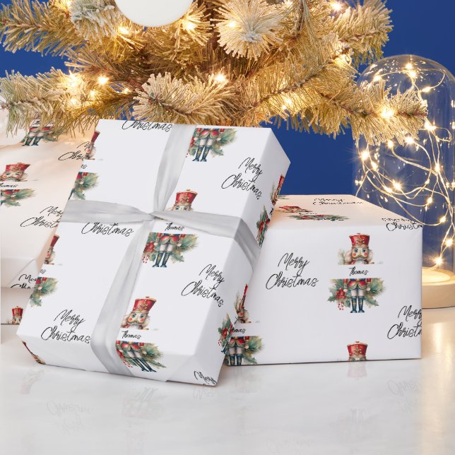 personalisierter Weihnachtsnussknacker Geschenkpapier (Feiertage)