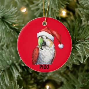 Personalisierter Weihnachtsparrot Keramik Ornament