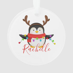personalisierter Weihnachtspinguin Ornament