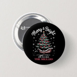 Personalisierter Weihnachtsschlittenbaum Froh und Button