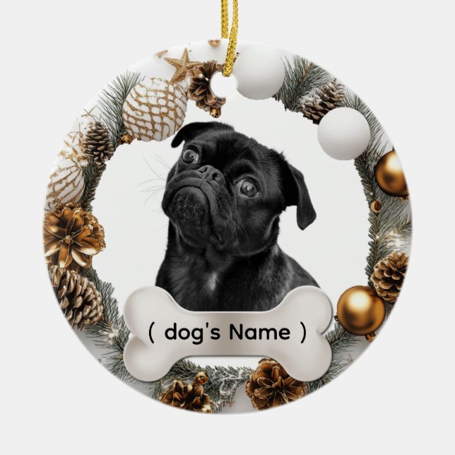 Personalisierter Weihnachtsschmuck für Hunde (Vorne)