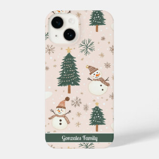 Personalisierter Weihnachtsschneedecker iPhone 14 Hülle