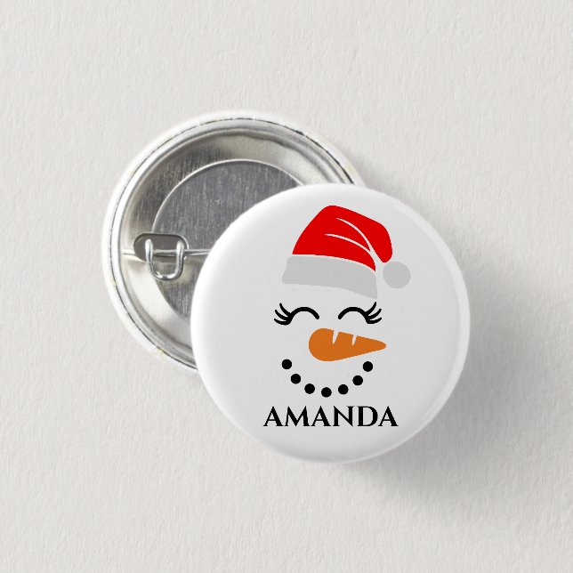 Personalisierter Weihnachtsschneemann mit individu Button (Vorne & Hinten)