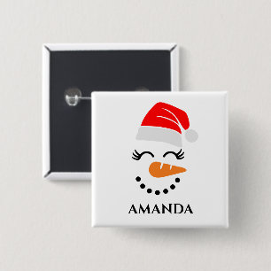 Personalisierter Weihnachtsschneemann mit individu Button