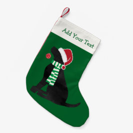 Personalisierter Weihnachtsschwarzer Latexhund Kleiner Weihnachtsstrumpf