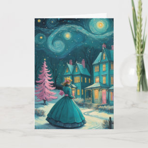 Personalisierter Weihnachtssternennacht-Design Karte