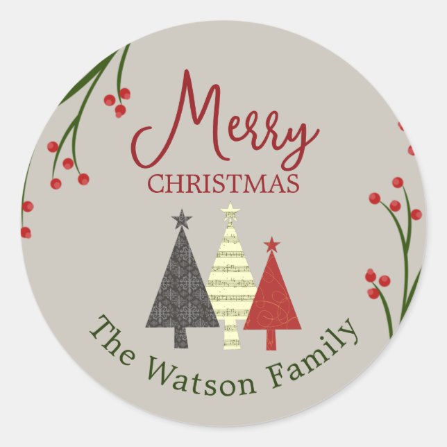 Personalisierter Weihnachtssticker Runder Aufkleber (Vorderseite)