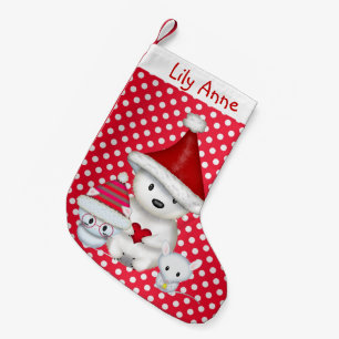 Personalisierter Weihnachtsstrumpf für Eisbär, Kit Kleiner Weihnachtsstrumpf