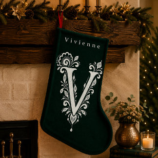 Personalisierter Weihnachtsstrumpf mit botanischem Kleiner Weihnachtsstrumpf