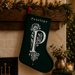 Personalisierter Weihnachtsstrumpf mit botanischem Kleiner Weihnachtsstrumpf