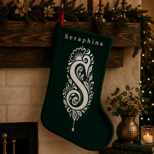 Personalisierter Weihnachtsstrumpf mit botanischem Kleiner Weihnachtsstrumpf
