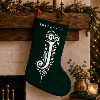 Personalisierter Weihnachtsstrumpf mit botanischem Kleiner Weihnachtsstrumpf