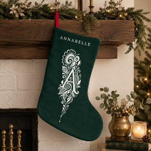 Personalisierter Weihnachtsstrumpf mit botanischem Kleiner Weihnachtsstrumpf