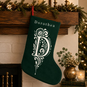 Personalisierter Weihnachtsstrumpf mit botanischem Kleiner Weihnachtsstrumpf