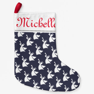 Personalisierter Weihnachtsstrumpf mit Engel-Muste Kleiner Weihnachtsstrumpf