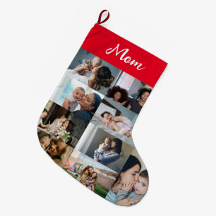 Personalisierter Weihnachtsstrumpf mit Foto-Collag Großer Weihnachtsstrumpf