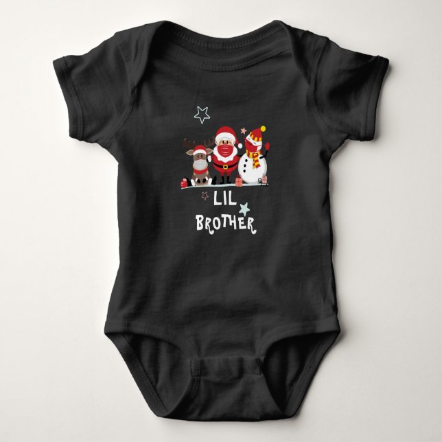 Personalisierter Weihnachtsurlaub in der Familie L Baby Strampler (Vorderseite)