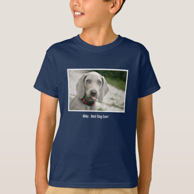 Personalisierter Weimaraner HundeFoto-und T-Shirt (Vorderseite)