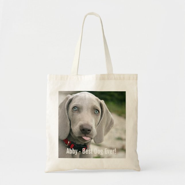 Personalisierter Weimaraner HundeFoto-und Tragetasche (Vorne)