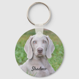 Personalisierter Weimaraner Welpenhund Schlüsselanhänger